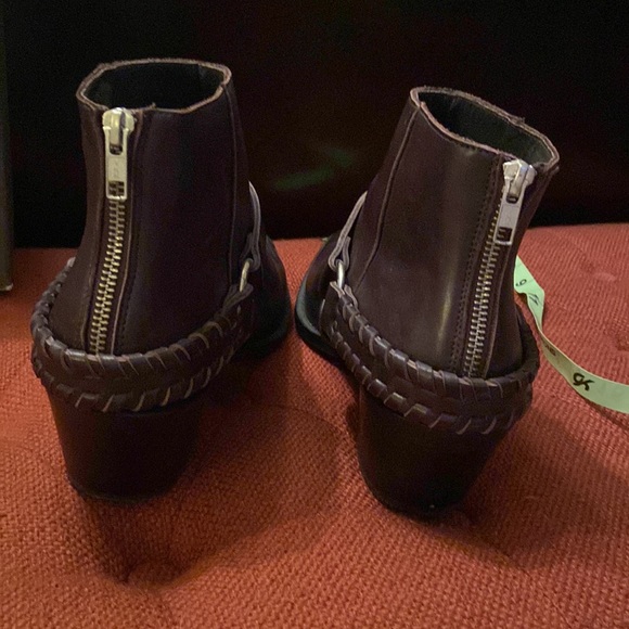 Brusque Chocolate Brown Leather Ankle Boots - Picture 2 of 9